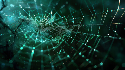 green background with spider webs