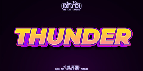 Poster - thunder editable text effect, customizable storm and lightning 3d font style