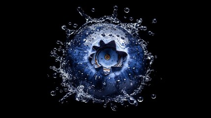 Poster - Dynamic water splash action studio setting high-resolution image dark background captivating concept for visual impact