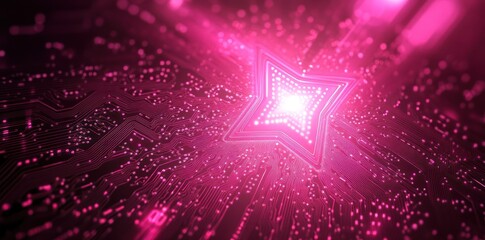 Wall Mural - a vibrant digital starburst design with a futuristic aesthetic.