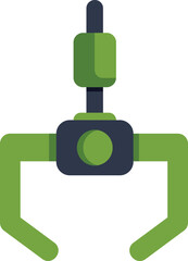 Poster - Green mechanical robotic claw gripping for amusement prize or factory automation
