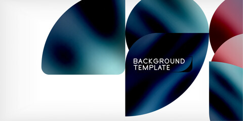 Aufkleber - Color geometric shapes background shadow circles