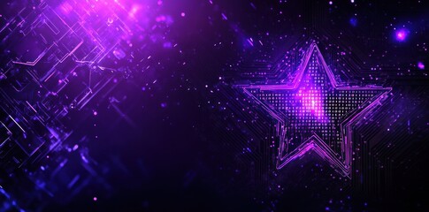 Wall Mural - a vibrant, abstract star design with purple tones and sparkling effects for digital backgrounds.