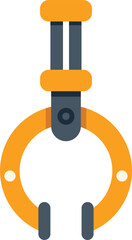 Poster - industrial robotic arm gripper holding with two claws, automation concept in flat style