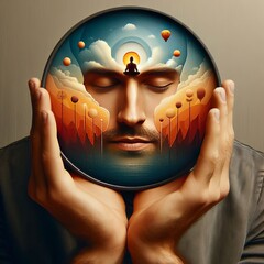 Poster - Mindful Moment A person practicing mindfulness with eyes closed