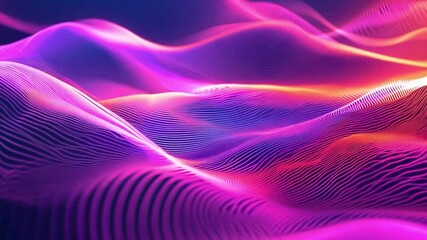 Wall Mural - abstract wave of glowing purple and red light