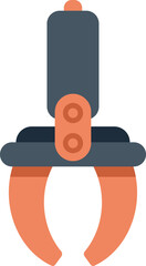 Poster - Industrial robotic arm gripper holding some object on white background