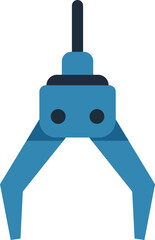 Poster - simple flat vector illustration of a blue industrial robot arm holding something invisible