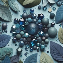 Poster - Sapphire and Sage A deep rich blue sapphire paired with a cool m
