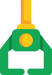 Poster - green robot arm holding something with three fingers on a white background
