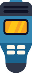 Poster - blue portable digital breathalyzer showing test result on the screen icon in flat style on white bac