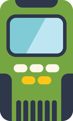 Poster - green mobile phone with buttons and an antenna is being depicted, representing cellular communicatio