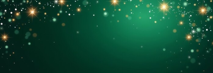 Poster - A green background with a row of stars and a bright star in the middle