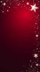 Aufkleber - A red background with stars hanging from the top