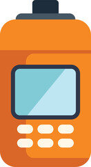 Poster - Orange pos terminal with blank screen for accepting contactless payments