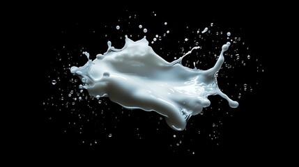 Poster - Milk splash action studio liquid art dark background high-speed photography dynamic movement for visual impact