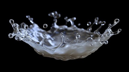 Poster - Dynamic water splash action studio visual content dark background close-up fluid motion for captivating imagery