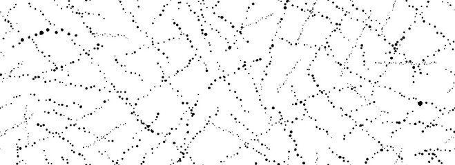 Aufkleber - Splashed dots seamless texture. Distress sprinkled paint drop background. Black grain grunge speckle wallpaper. Spatter watercolor repeated backdrop. Vector splattered dribbled particles, drops, dirt