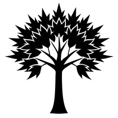 Wall Mural - silhouette of tree