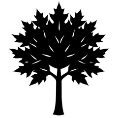 Wall Mural - silhouette of tree