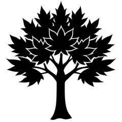 Wall Mural - silhouette of tree