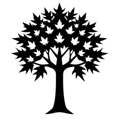 Wall Mural - silhouette of tree