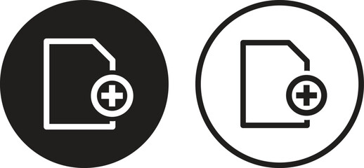 Fototapete - Add document icon set in two styles . Add file icon . Upload file icon . Vector illustration