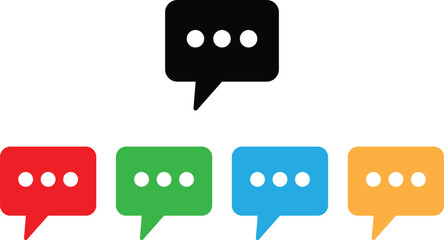 Poster - Colorful speech bubble icon set in five colors . Chatting box icon . Speak bubble icon vector