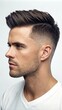 © IbragimovN - Modern men's hairstyle: stylish fade with textured top