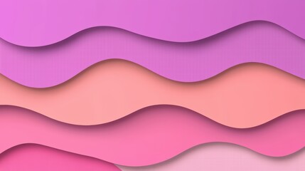 Poster - Seamless Gradient Waves in Layered Patterns for Futuristic Design with Shades of Pink and Purple for Creative Projects and Visual Presentation