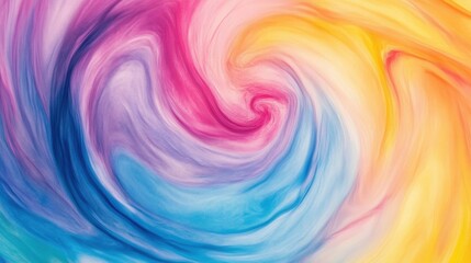 Poster - This abstract swirl features a mix of vibrant colors flowing seamlessly into one another, producing a captivating vortex effect