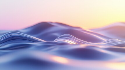 Poster - Ethereal Digital Waves with Neon Highlights and Subtle Gradient, Capturing the Flowing Motion in a Serene and Futuristic Atmosphere