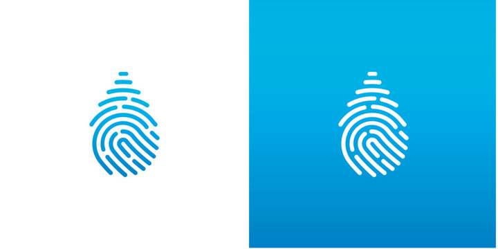Drop Fingerprint logo ,template vector illustration icon symbol