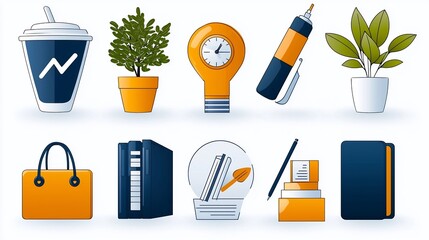 Aufkleber - A series of 15 professional line style outline icons showcasing business workshops with themes of training teamwork and success  This set highlights the collaborative process learning