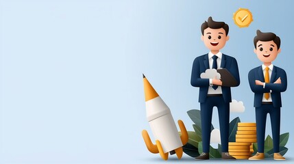 Aufkleber - Minimalist Depicting Icons for Business Growth Teamwork Training and Strategic Planning Workshops