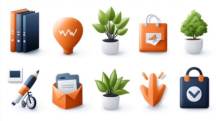 Poster - Minimalist Collection of 15 Linear Business Workshop and Growth Strategy Icons Featuring Symbols for Partnership Training and in Clean Outline Style