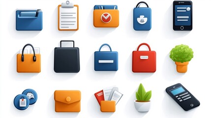 Aufkleber - Collection of 15 Outline Icons for Reception Services Including Counter Information Desk and Clean Design for Office Hotel and Hospitality Signage