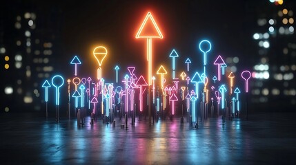 Aufkleber - Striking image of intense neon beams radiating upward with electric energy and brightness creating a captivating and futuristic scene against a deep black canvas backdrop