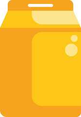 Poster - simple icon of a yellow juice or milk carton, perfect for representing breakfast, beverages, or groc