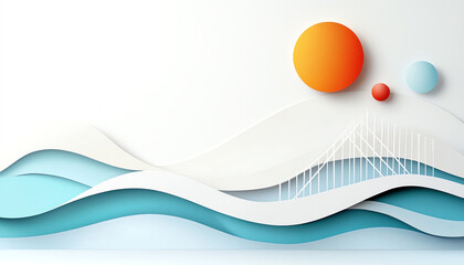 Poster - Dynamic waves of sound and resonance abstract landscape visual art contemporary design minimalist approach nature inspiration