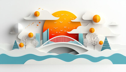 Poster - Creative soundscape design urban setting graphic illustration vibrant environment digital art resonance and voice integration