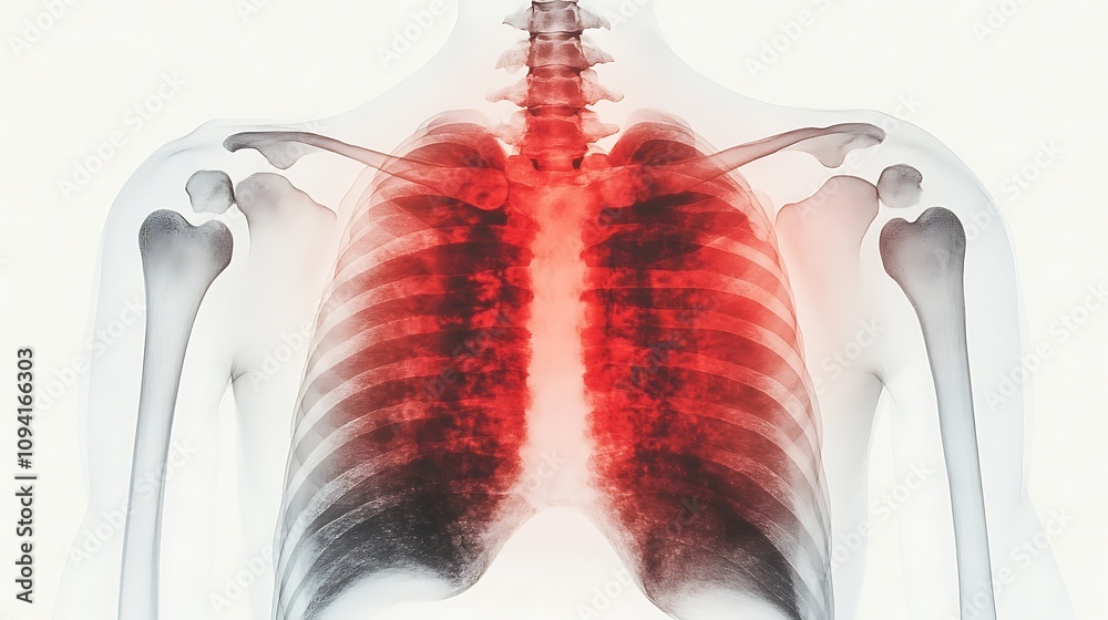 Detailed X Ray Image Showing the Intricate Anatomy of the Human Chest ...