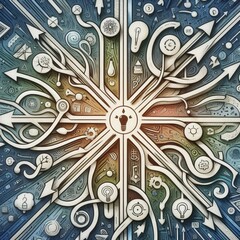 Aufkleber - emotion branching paths visuals multiple paths diverging from a