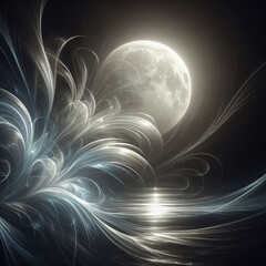 Poster - moonlit wisps – transparent strokes glow faintly with a soft s