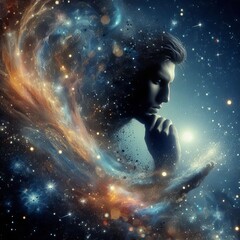 Poster - Thoughts as Cosmic Dust Tiny specks of cosmic dust swirling arou