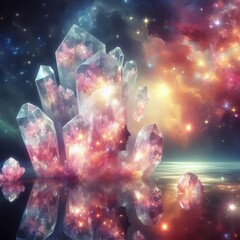 Poster - Thoughts as Crystals Beautiful crystals materializing each refle