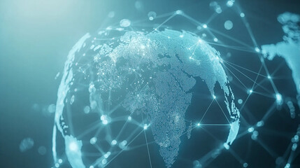 Poster - Digital representation of Earth highlighting global connectivity and technology trends