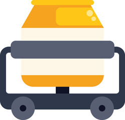 Poster - Concrete mixer rotating drum is standing on a wheeled platform, ready to be used on a construction site