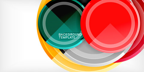Poster - Abstract background - multicolored circles, trendy minimal geometric design, vector illustration