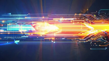 Wall Mural - abstract digital art depicting a burst of light and speed
